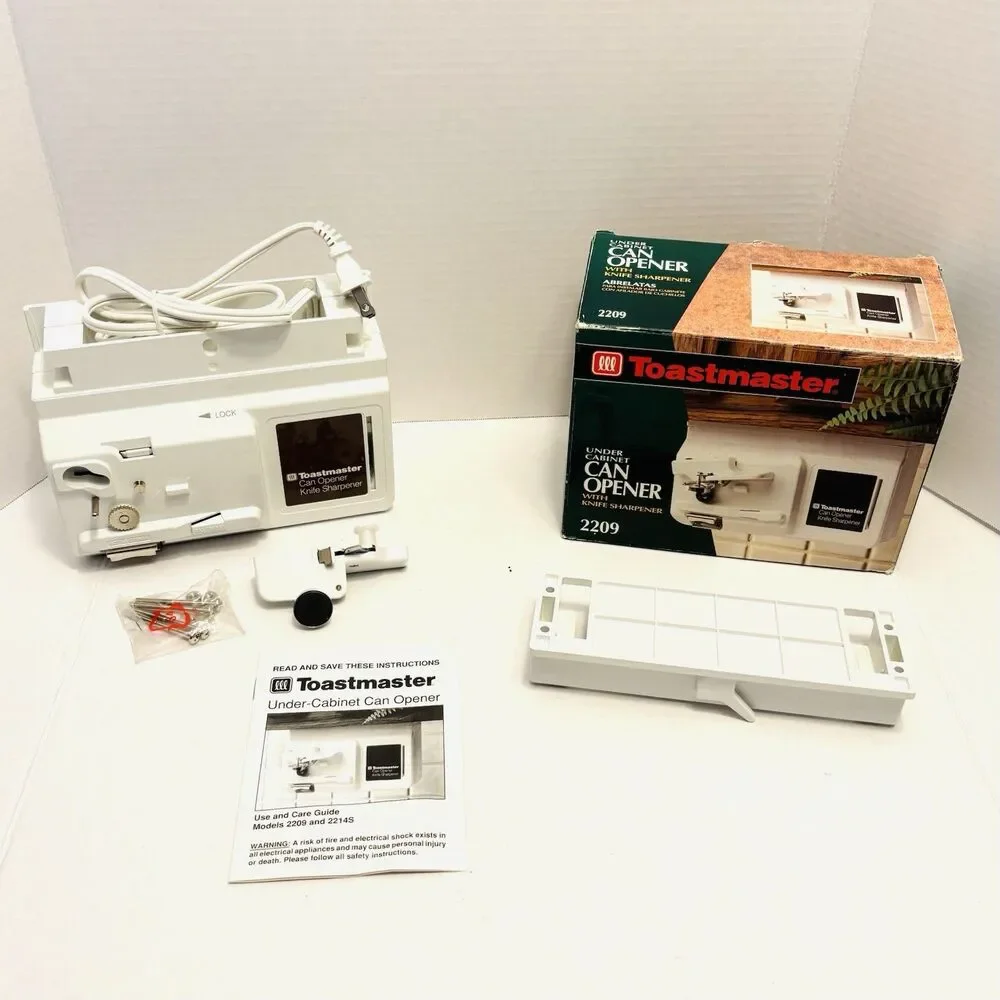 New Toastmaster Under Cabinet Electric Can Opener w/Knife Sharpener Model 2209